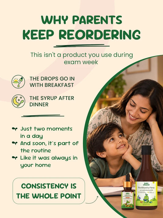 Brain Booster Combo for Kids | Swarnaprashan Drops (15ml) + Ayurvedic Shankhpushpi Syrup (200ml)